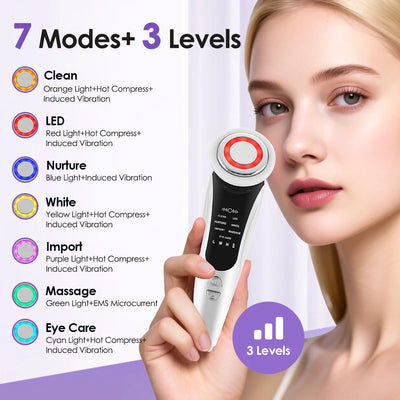 At-home EMS facial wand with LED light for brighter skin