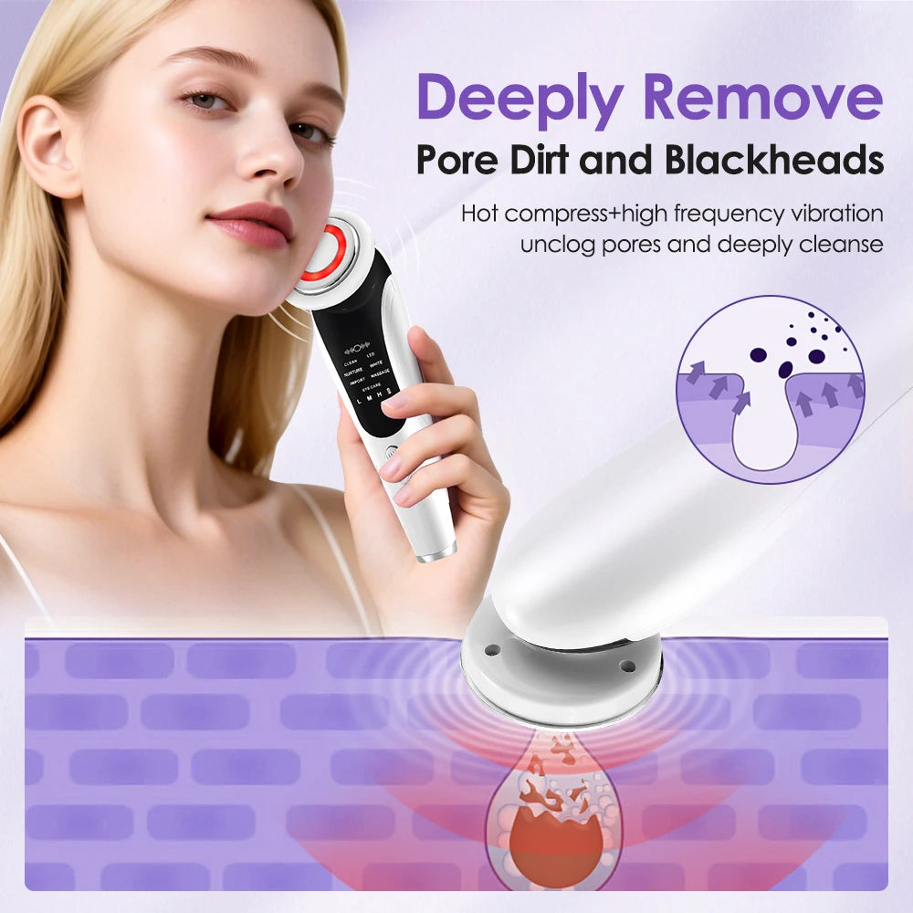 Pink and white Facial Glow Sonic Wand LED face massager