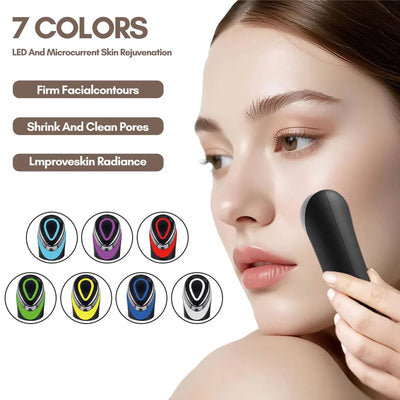 At-home microcurrent device with red LED light therapy for the face