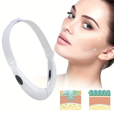 Hands-free EMS jawline sculpting band for face contouring