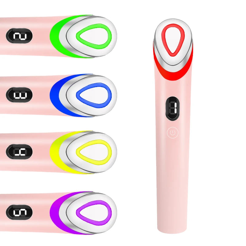 Facial Glow Booster Pro wand gliding across the cheek with red light