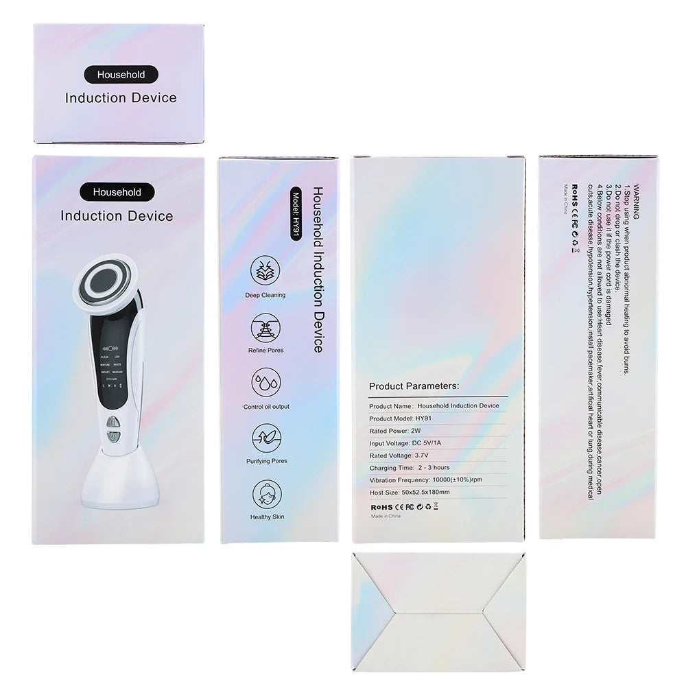 Masajeador facial Facial Glow con ondas sónicas, luz LED y terapia EMS para mejorar la piel y resaltar el brillo facial.
