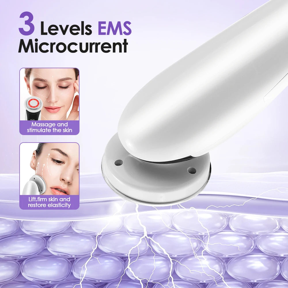 Rechargeable sonic facial massager for a morning de-puffing ritual