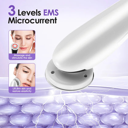 Rechargeable sonic facial massager for a morning de-puffing ritual